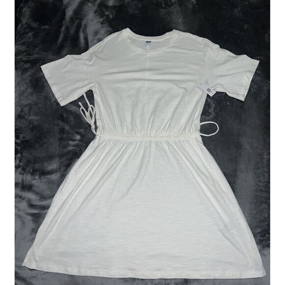 Medium Old Navy Drawstring Waist-Defined Slub-Knit T Shirt Dress - Picture 1 of 7